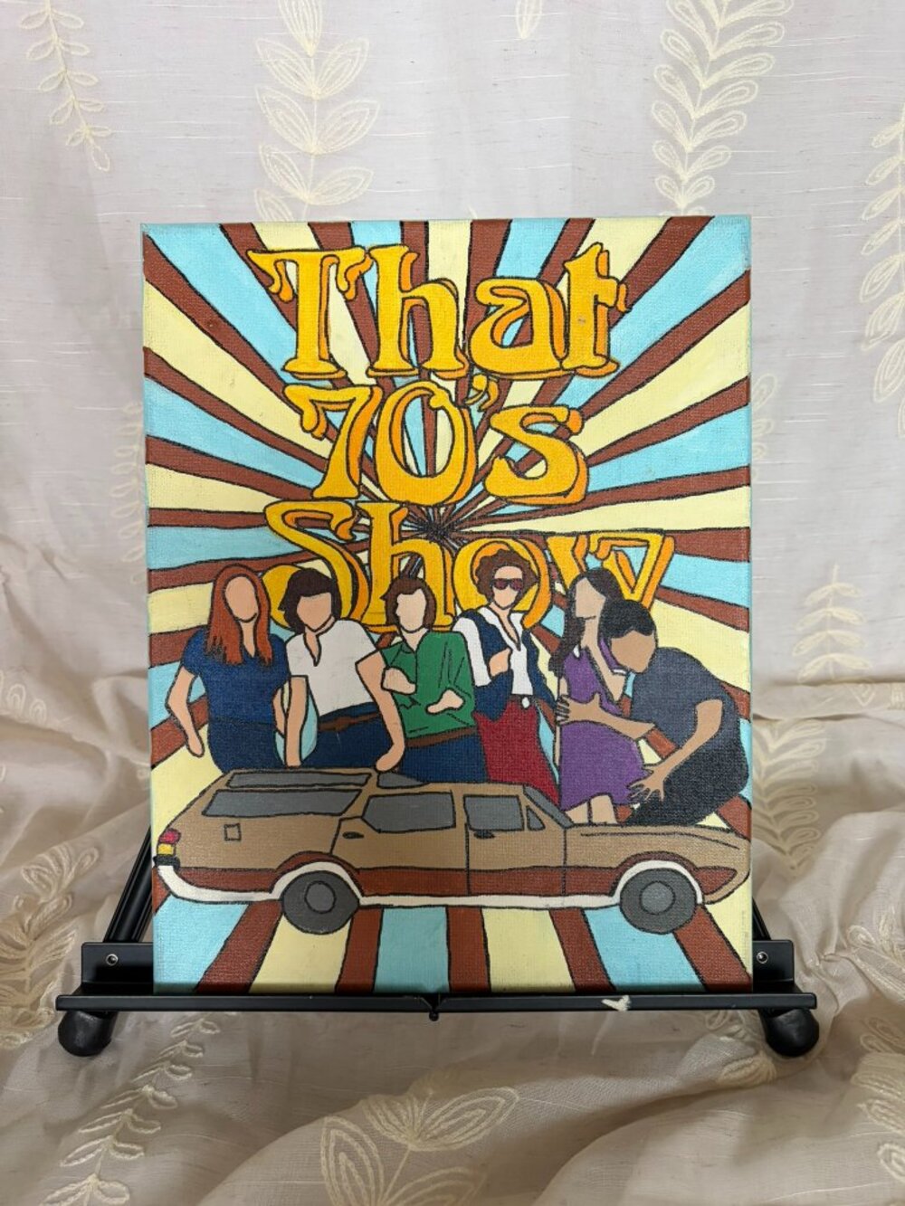 Hand Painted That 70s Show Inspired Retro Acrylic Canvas 11x14
